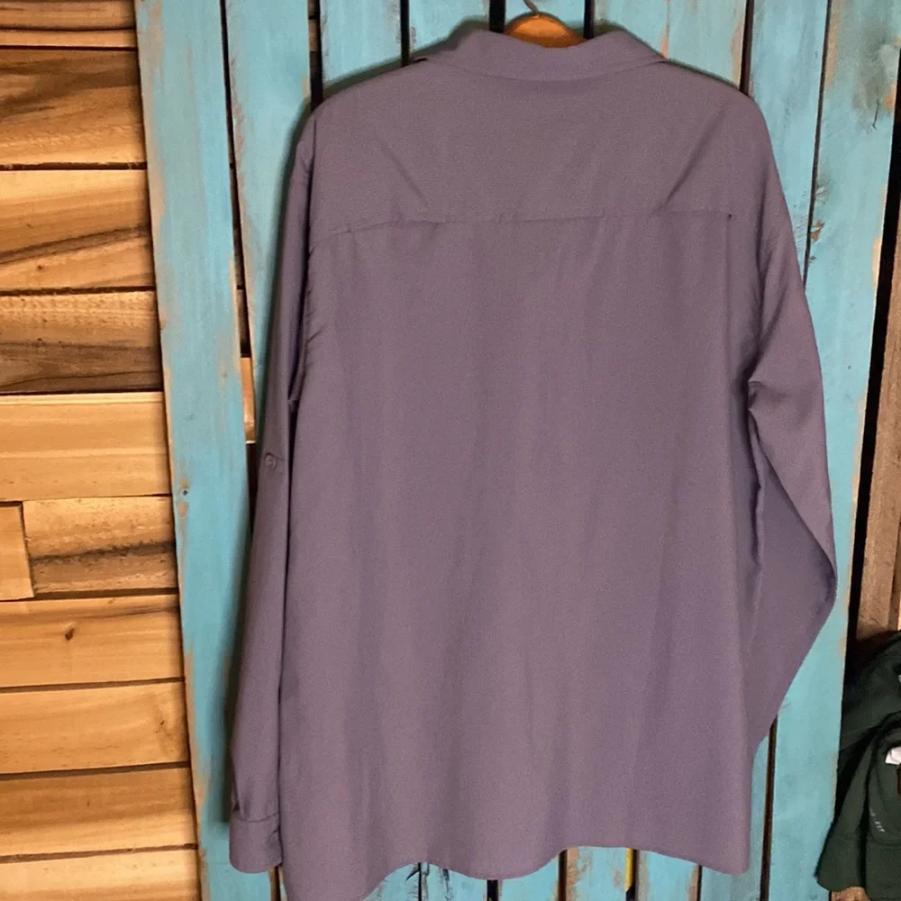Royal Robbins gray/lavender hiking shirt size XL polyester